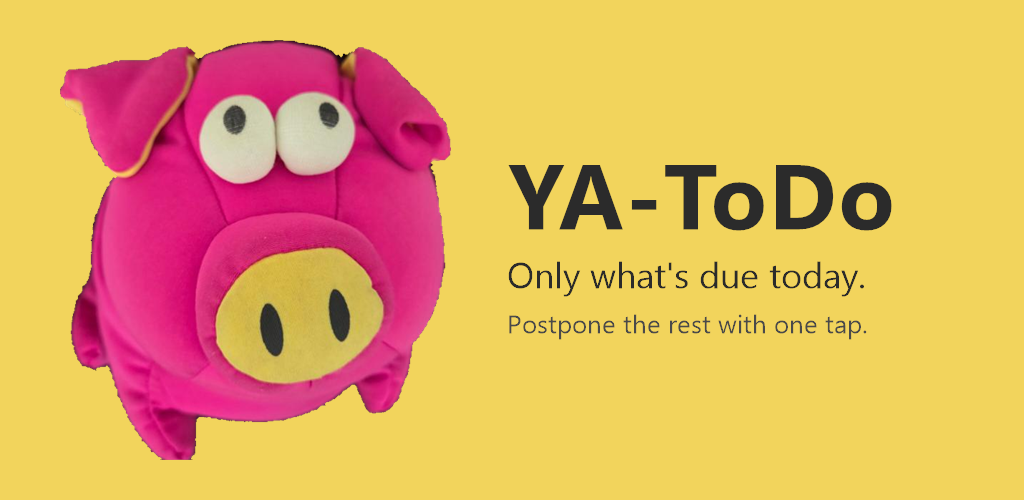 YA-ToDo – the pig mascot next to the app name